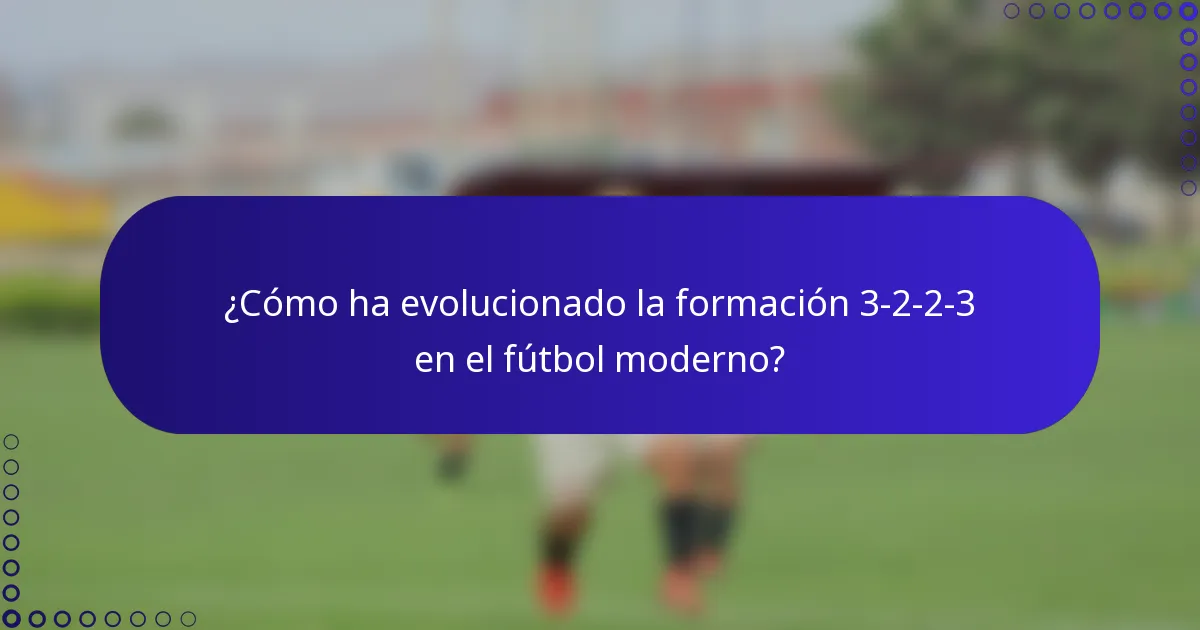 ¿Cómo ha evolucionado la formación 3-2-2-3 en el fútbol moderno?