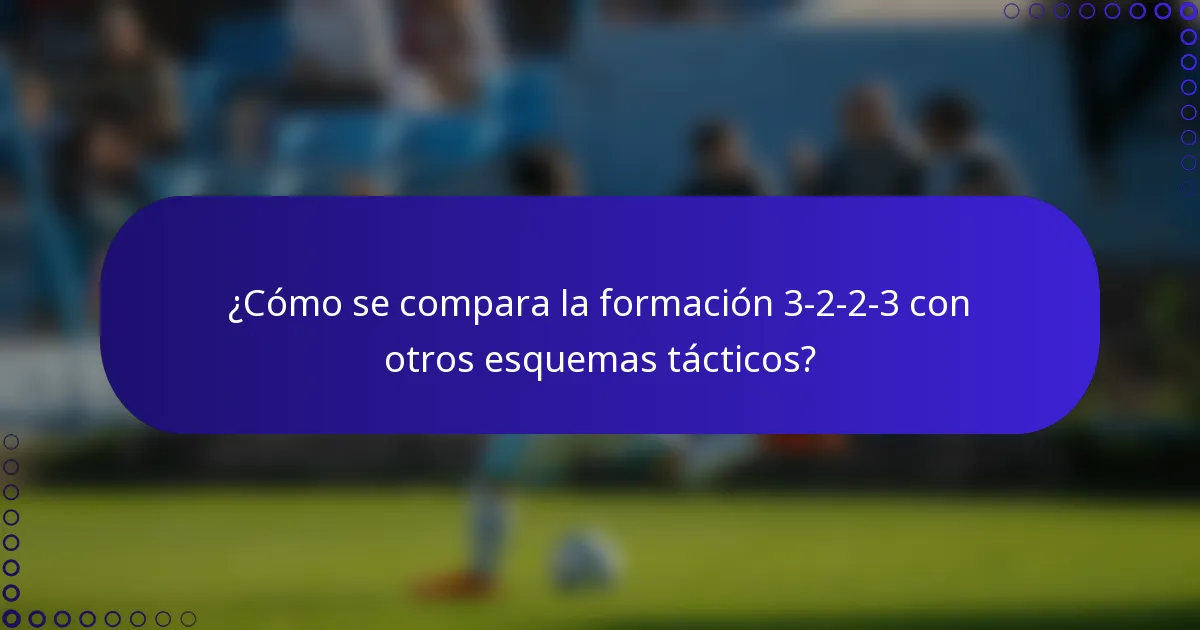 ¿Cómo se compara la formación 3-2-2-3 con otros esquemas tácticos?