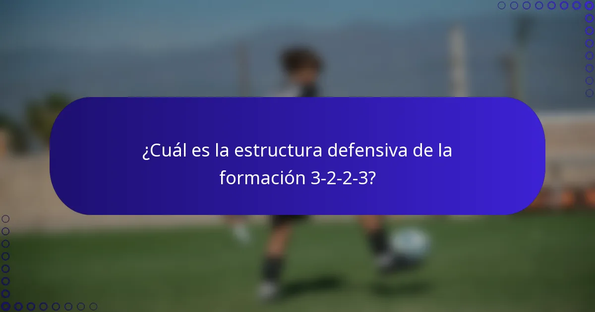 ¿Cuál es la estructura defensiva de la formación 3-2-2-3?