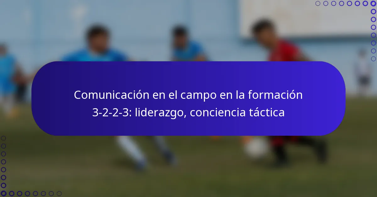 Comunicación en el campo en la formación 3-2-2-3: liderazgo, conciencia táctica